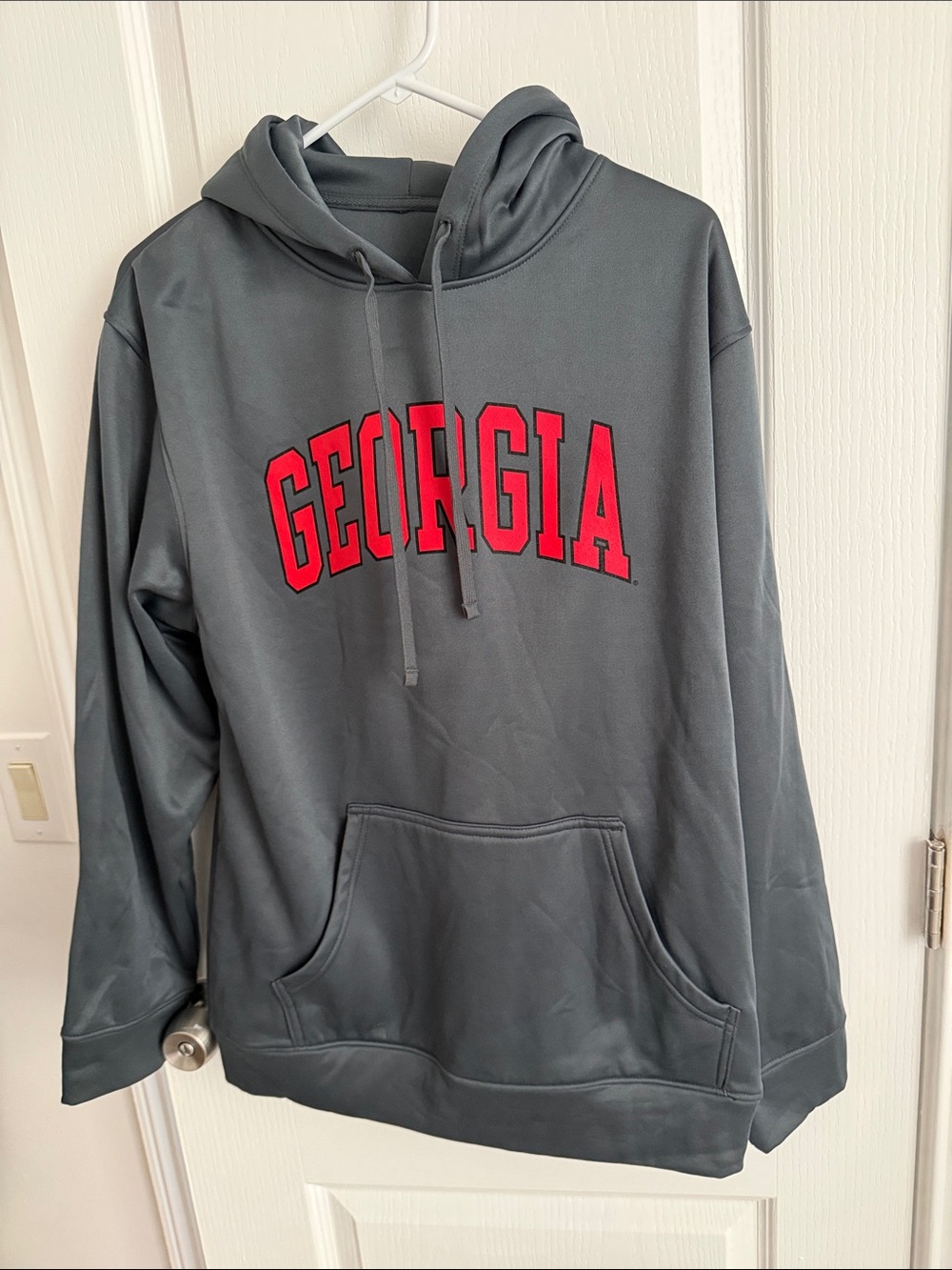 Georgia Men's Gray Hoodie with Red Logo